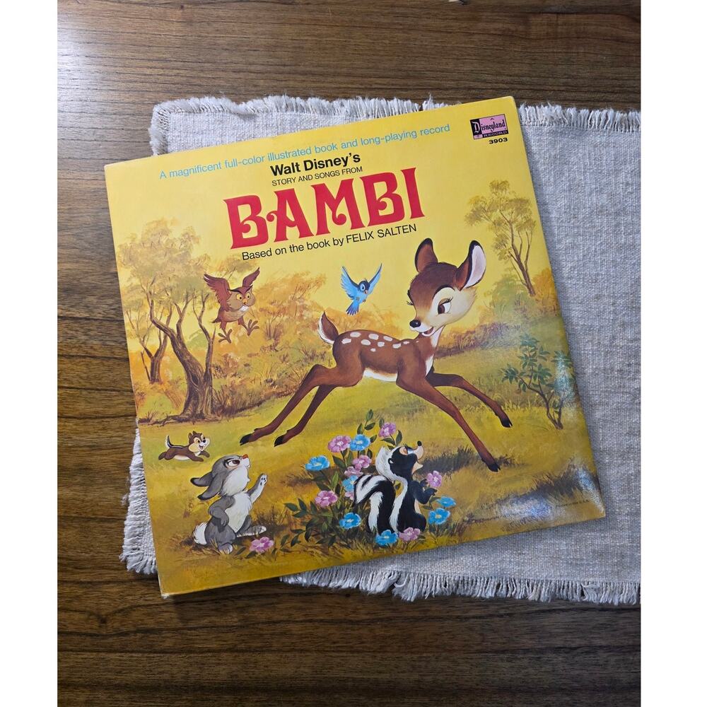 Vintage 1969 Walt Disney Bambi Vinyl LP Storybook 3903 Disneyland Records EX